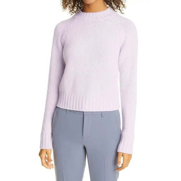 Vince Sweaters - Vince Shrunken Mock Neck Cashmere Sweater XS Lavender Purple Knit Pullover
